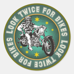 Look Twice for bikes Classic Round Sticker
