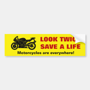 "Look Twice" Motorcycle Awareness Bumper Sticker