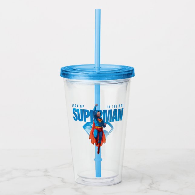 Look Up It’s Superman Acrylic Tumbler (Front)