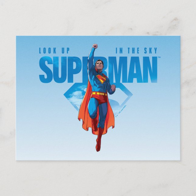 Look Up It’s Superman Postcard (Front)