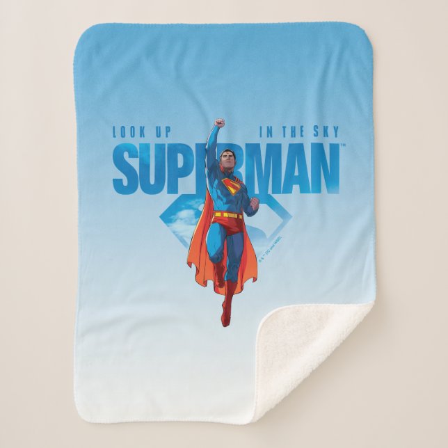 Look Up It’s Superman Sherpa Blanket (Front)