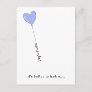 Look up! - Lilac Balloon with Motivational Quote Postcard