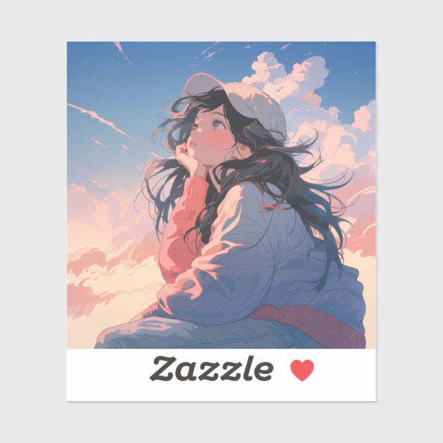 Look up the sky | 東京娘 GenerartiveAI シール (Sheet)