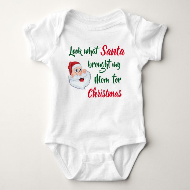 Look What Santa Brought For Xmas Baby Bodysuit (Front)