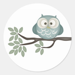 Look Whooo's Having A Baby {Teal}   Stickers