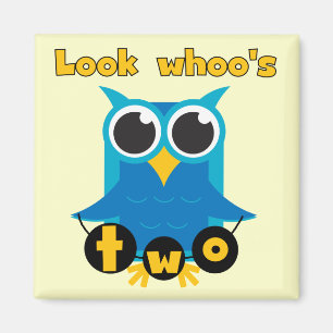 Look Whoo's 2 Birthday Tshirts and Gifts Magnet