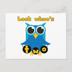 Look Whoo's 2 Birthday Tshirts and Gifts Postcard