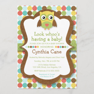 Look Whoo's Having a Baby - Owl Baby Shower Unisex Invitation
