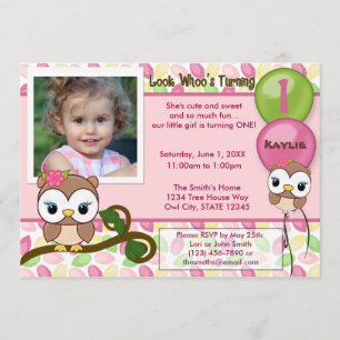 Look Whoo's Turning OWL birthday invitation(photo) Invitation
