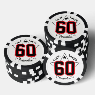 Look Who's 00 00th Birthday - Personalise Poker Chips