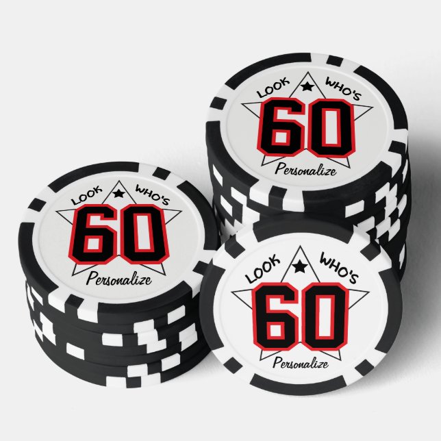 Look Who's 00 | 00th Birthday - Personalise Poker Chips (Stack)