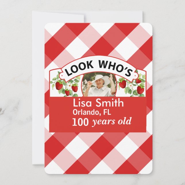 Look Whos 100 Flat Note Card (Front)