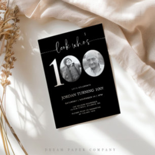 Look Who's 100   Photo 100th Birthday Invite