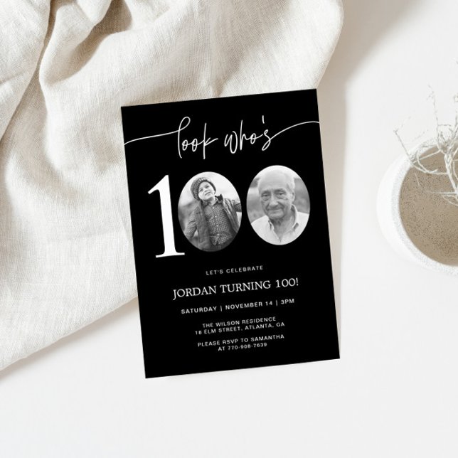 Look Who's 100 | Photo 100th Birthday Invite (Creator Uploaded)