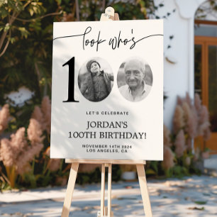 Look Who's 100 Photo 100th Birthday Welcome Poster