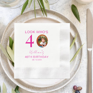 Look Who's 10th 20th 30th 40th 50th 60th Birthday Napkin