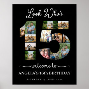 look who's 15 Customizable Photo Collage sign