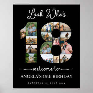 look who's 18 Customizable Photo Collage sign
