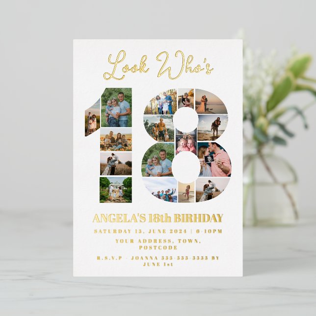 look who's 18 Photo Collage teenager birthday (Standing Front)