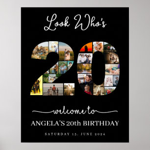look who's 20 Customizable Photo Collage sign