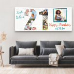 Look Who's 21 Photo Collage 21st Birthday Party Banner<br><div class="desc">Custom 21st birthday banner which you can personalise with a name and some of your favourite photos. The photo template displays your pictures in a photo collage which forms the number 21 as well as one main square picture. The design reads "look who's 21 .. Happy Birthday [your name]".</div>