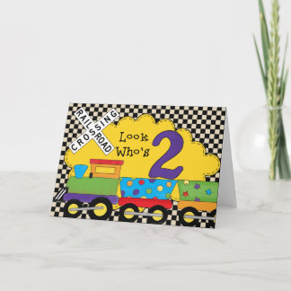 Look Who's 2 Birthday Train Cards