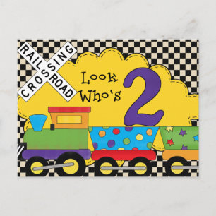 Look Who's 2 Birthday Train Cards