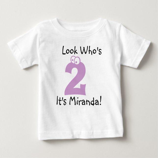 Look Who's 2 Customisable Birthday Tshirt (Front)