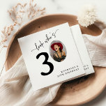 Look Who's 30! Modern Photo 30th Birthday Napkin<br><div class="desc">Embrace a new decade with our 'Look who's 30' Party napkins. Chic, personalised, and designed to spark joy, these napkins are the perfect addition to a memorable birthday celebration. Featuring the portrait of the birthday star, they add a unique touch to the milestone event. Celebrate turning 30 with style and...</div>