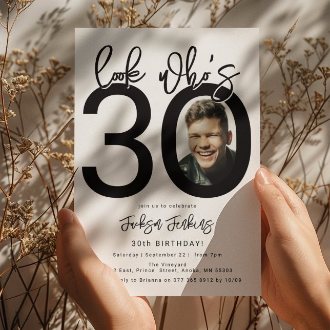 Look who's 30 | Photo 30th Birthday Invitation (Creator Uploaded)
