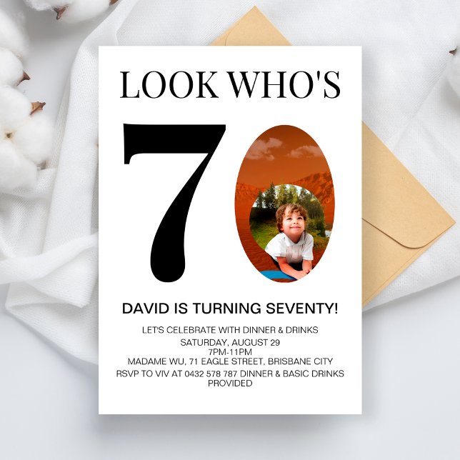 Look Who's 30th 40th 50th 60th 70th Birthday Party Invitation (Creator Uploaded)