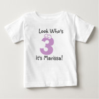 Look Who's 3 Customisable Birthday Tshirt