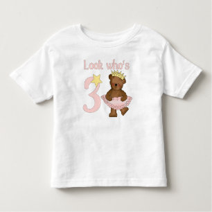 Look who's 3 girl birthday toddler T-Shirt