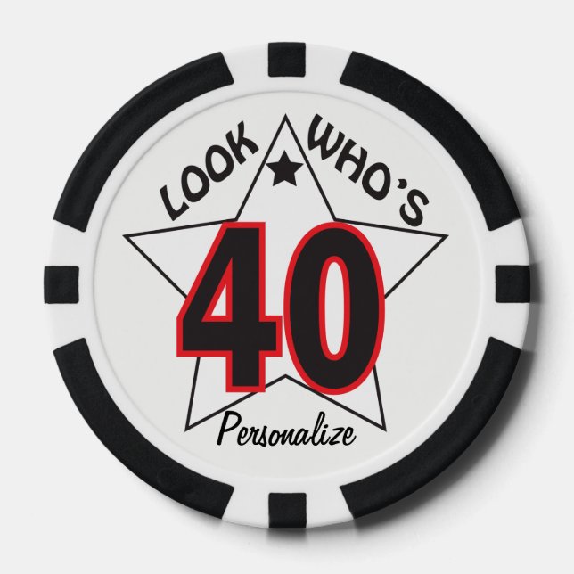 Look Who's 40 | 40th Birthday Poker Chips (Front)