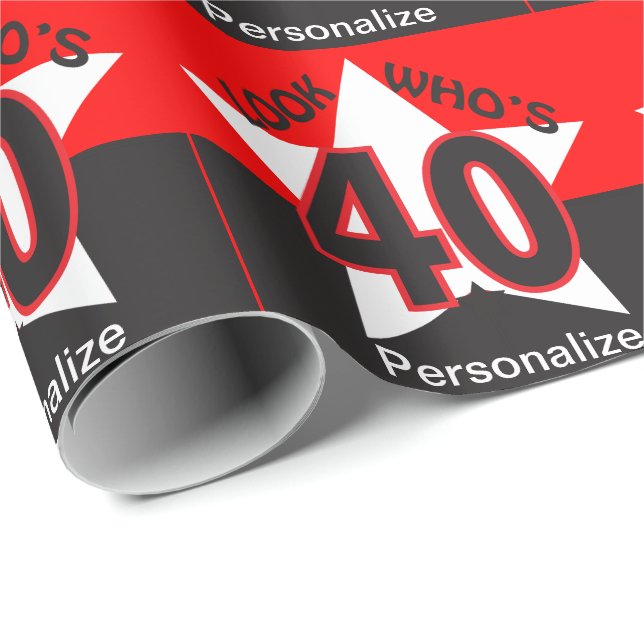 Look Who's 40 - Birthday Wrapping Paper (Roll Corner)