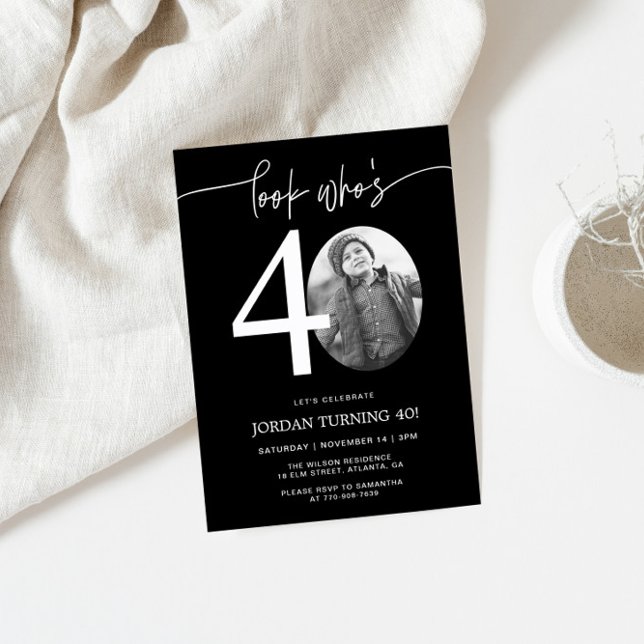 Look Who's 40 | Black 40th Birthday Invite (Creator Uploaded)