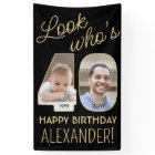 Look Who's 40 Black & Gold 2 Photo Birthday Party