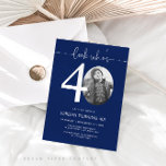 Look Who's 40 | Blue 40th Birthday Invite<br><div class="desc">Celebrate your milestone 40th birthday with timeless style using this navy blue Look Who’s 40 invitation! Featuring a sleek, modern design this blue invitation is perfect for those who prefer simplicity with a touch of elegance. Fully customizable, you can easily add your party details to create a personal and sophisticated...</div>