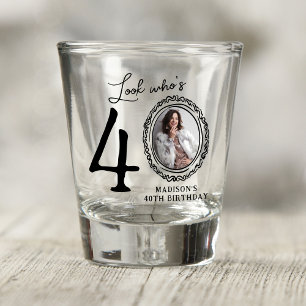 Look Who's 40! Photo 40th Birthday Shot Glass