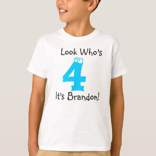 Look Who's 4 Customisable Birthday Tshirt