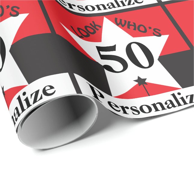 Look Who's 50 - Birthday Wrapping Paper (Roll Corner)