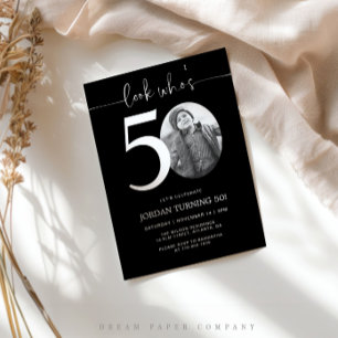 Look Who's 50 Black 50th Birthday Invite