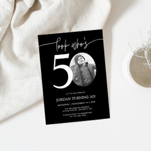 Look Who's 50 Black 50th Birthday Invite