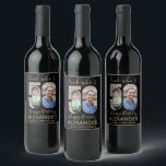 Look Who's 50 Black & Gold 2 Photo Birthday Party Wine Label<br><div class="desc">Look who's 50! Add an elegant personalized touch to 50th birthday party decorations for him or her with custom photo black and gold wine bottle labels. The pictures and wording on this template are simple to customize. (IMAGE PLACEMENT TIP: An easy way to center a photo exactly how you want...</div>