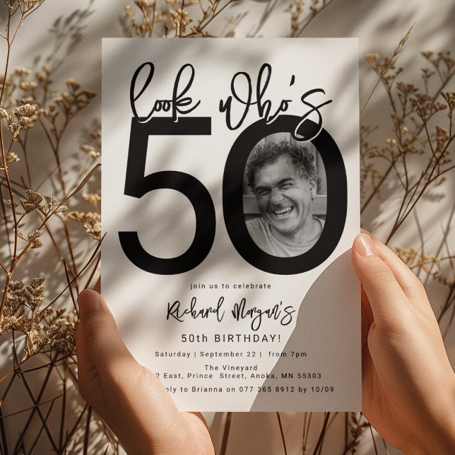 Look who's 50 | Photo 50th Birthday Invitation (Creator Uploaded)