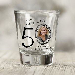 Look Who's 50! Photo 50th Birthday Shot Glass