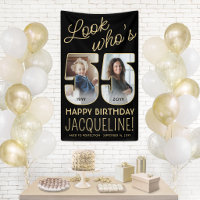 Look Who's 55 Black & Gold Birthday Party 2 Photo