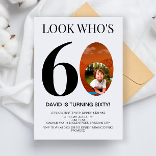 Look Who's 60 60th Birthday Party For Men Women Invitation
