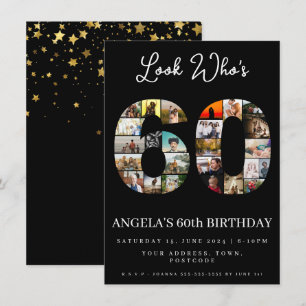 look who's 60 Customizable Photo Collage  Invitation