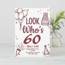 Look Who's 60 Invite! Modern Photo 60th Birthday